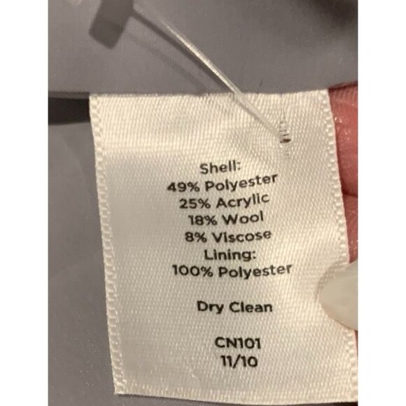 Talbots Women's Plaid Wool Stitched Coat grey white 3/4 sleeves - Picture 8 of 8